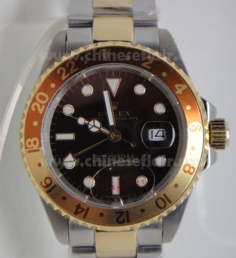 Rolex GMT-Master II 2-Tone Brown Face Mens Watch